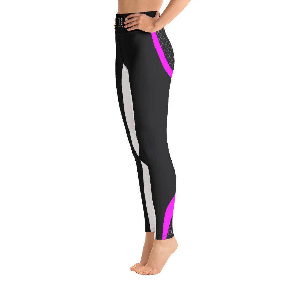 Luxe Level Leggings - Fuchsia Pink/ Blk
