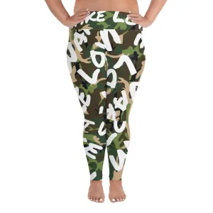 Make Love Not War Plus Size Camou LEGGINGS