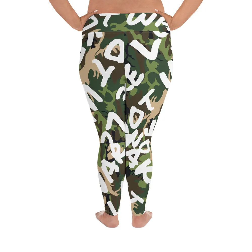 Make Love Not War Plus Size Camou LEGGINGS
