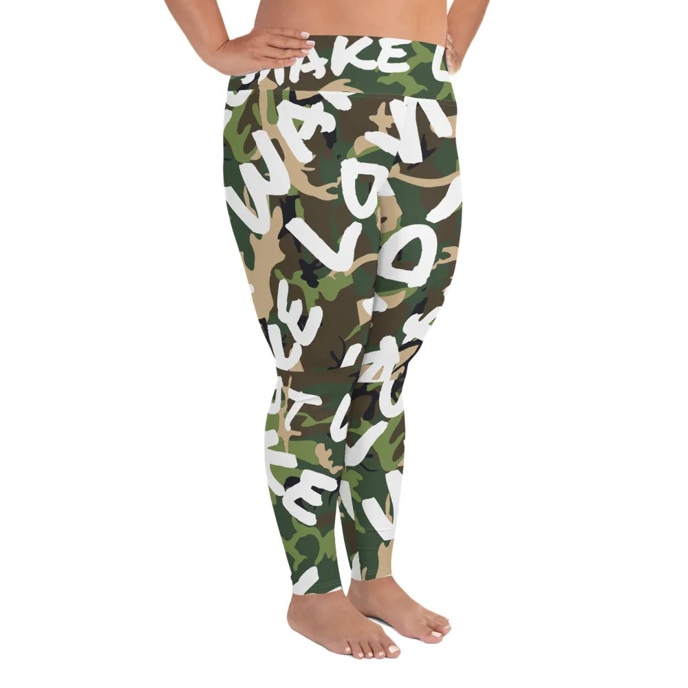 Make Love Not War Plus Size Camou LEGGINGS