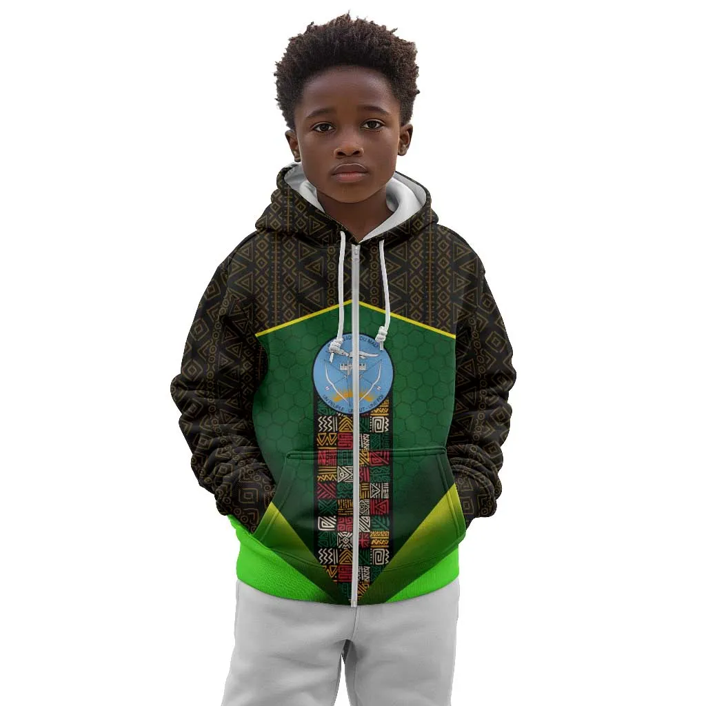 Mali Map Kid Hoodie Vulture in Gliding Flight - African Patterns Design TS04