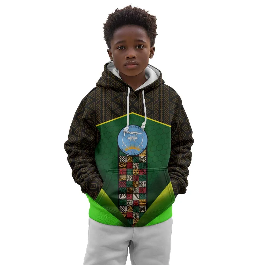 Mali Map Kid Hoodie Vulture in Gliding Flight - African Patterns Design TS04