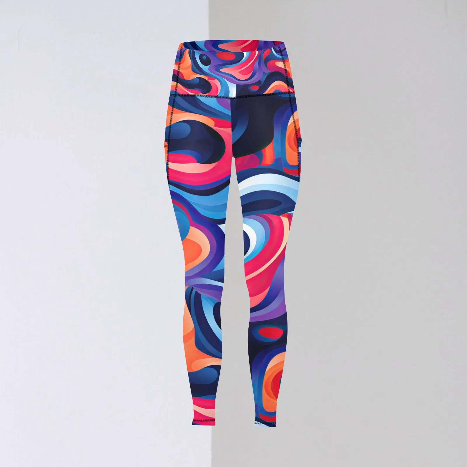 Marble Swirl Leggings with Pockets