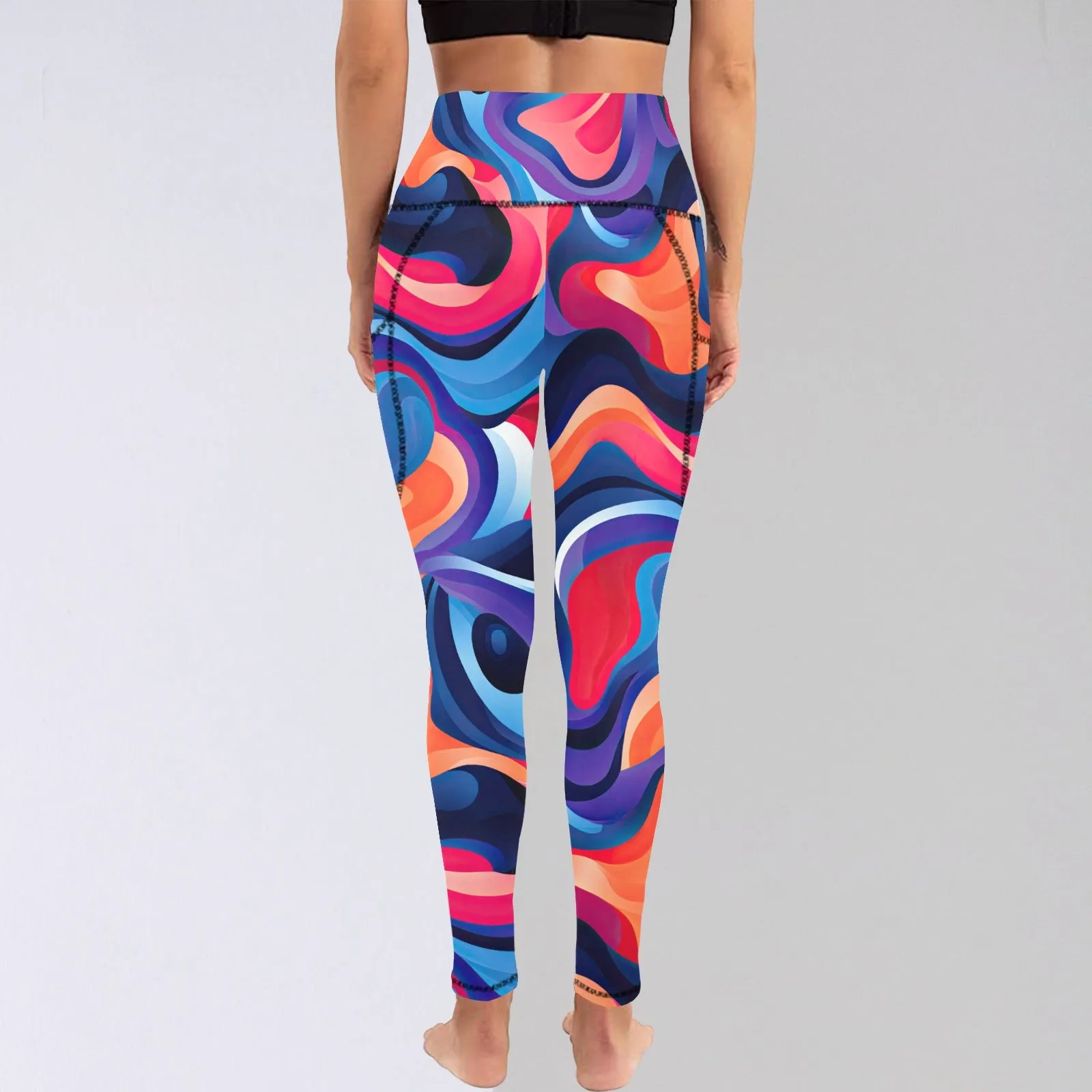 Marble Swirl Leggings with Pockets