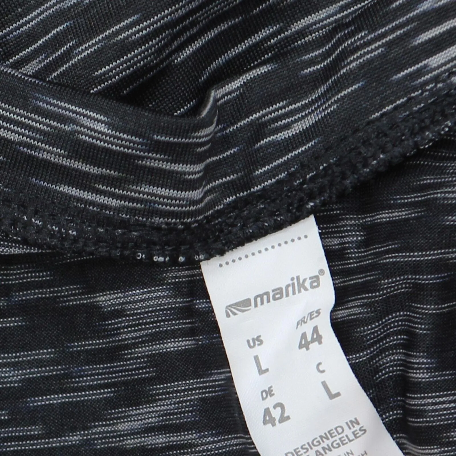 Marika Womens Mesh Back Lightweight Active Sleeveless Shirt Black Multi L