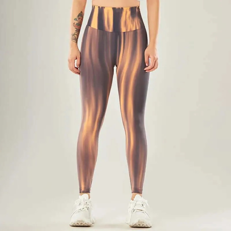 Marina - Performance leggings With High Waist and Seamless Wave Pattern