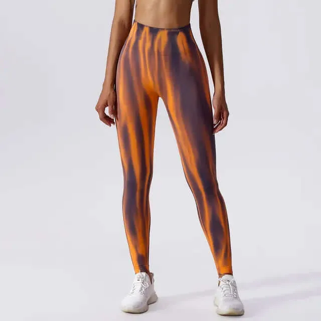 Marina - Performance leggings With High Waist and Seamless Wave Pattern