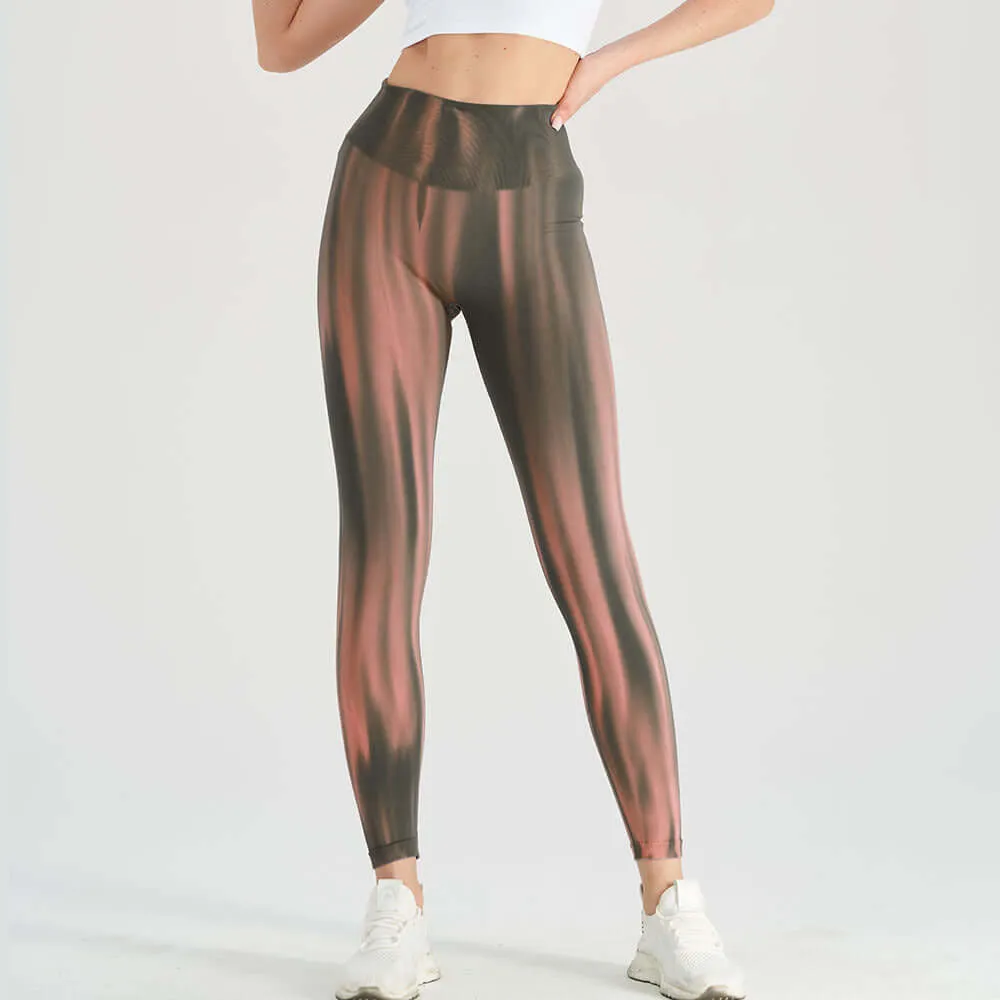 Marina - Performance leggings With High Waist and Seamless Wave Pattern