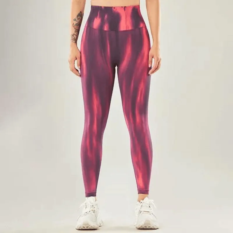 Marina - Performance leggings With High Waist and Seamless Wave Pattern