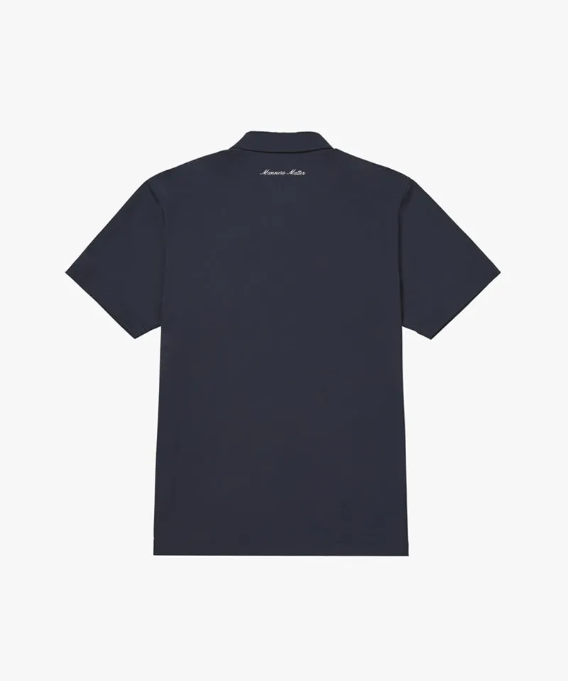 MCC Air Through Full Open Polo Shirt -  Dark Navy