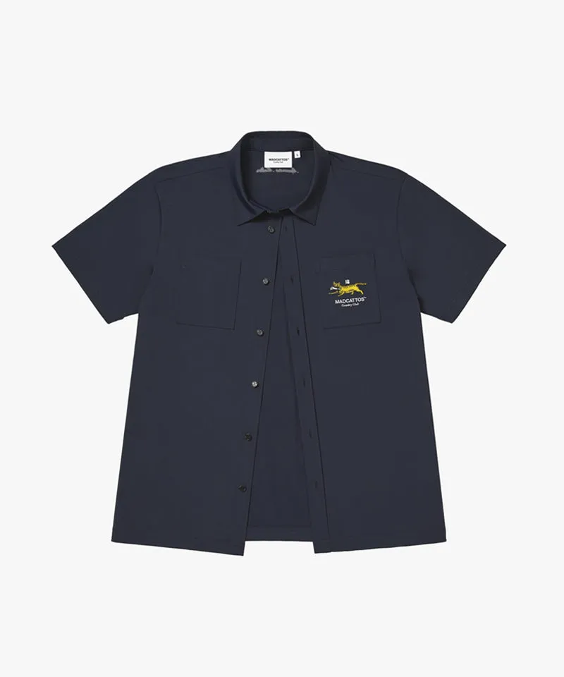 MCC Air Through Full Open Polo Shirt -  Dark Navy