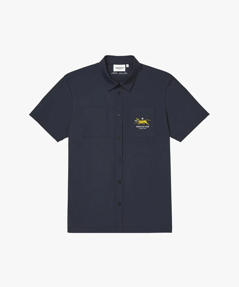 MCC Air Through Full Open Polo Shirt -  Dark Navy