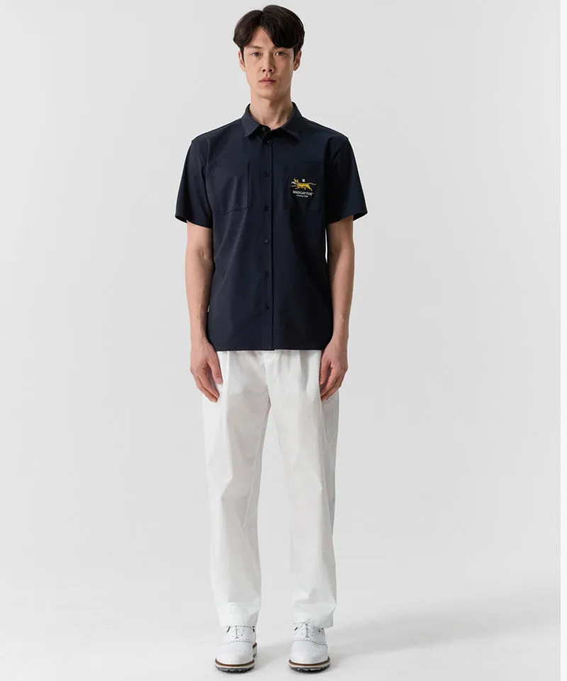 MCC Air Through Full Open Polo Shirt -  Dark Navy