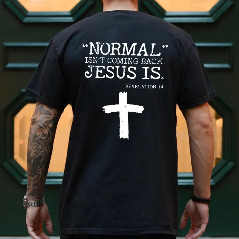 Men Tee T-shirt Jesus Christ Back Printing