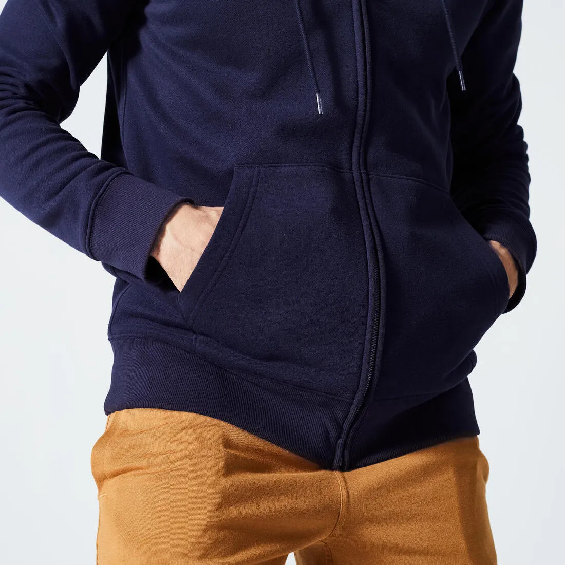 Men's Fleece Zip-Up Fitness Hoodie