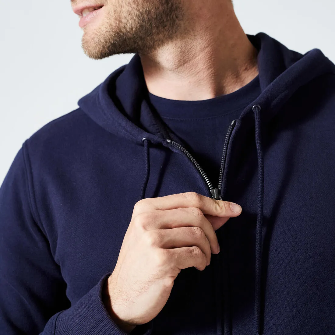 Men's Fleece Zip-Up Fitness Hoodie