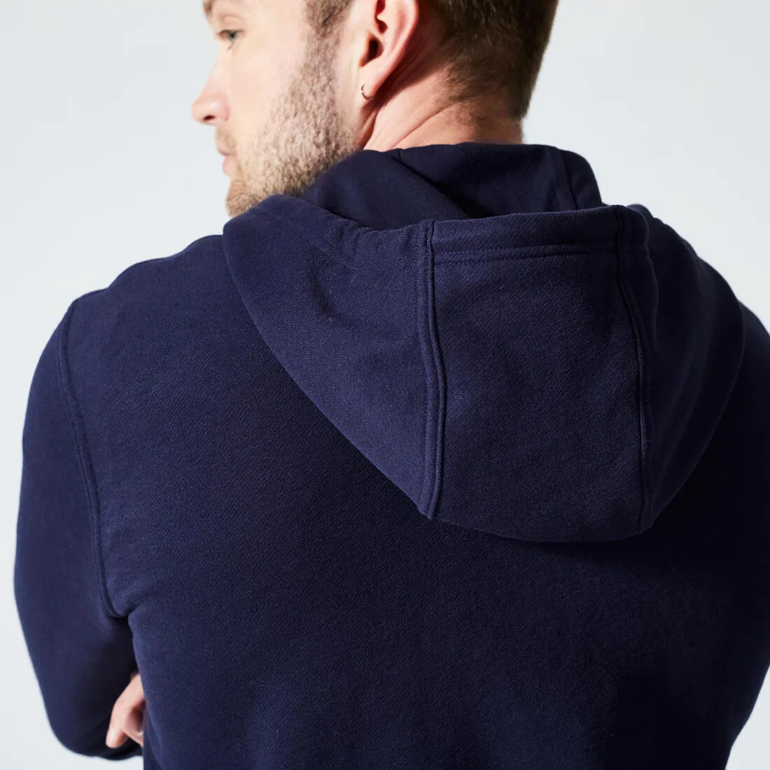 Men's Fleece Zip-Up Fitness Hoodie