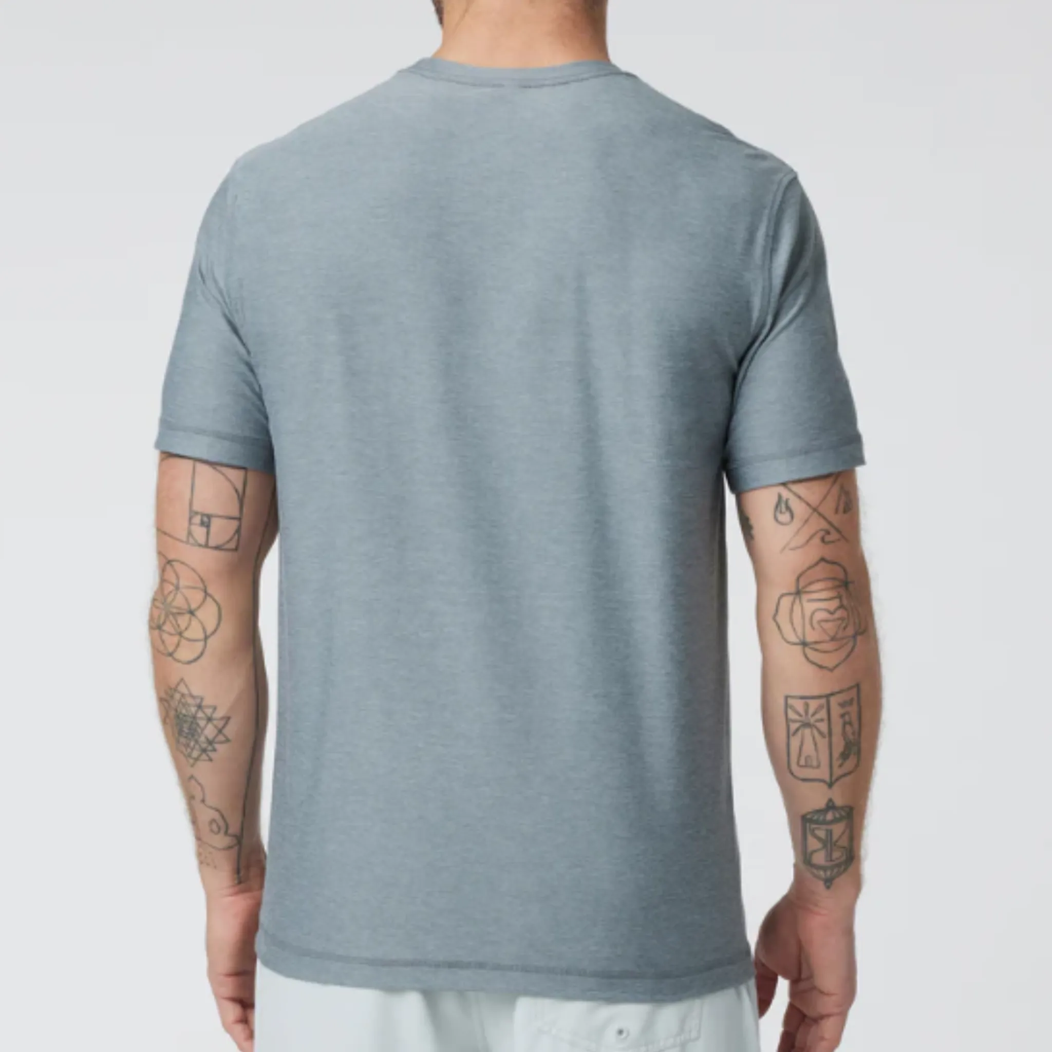 MEN'S STRATO TECH TEE - DUSTY BLUE HEATHER