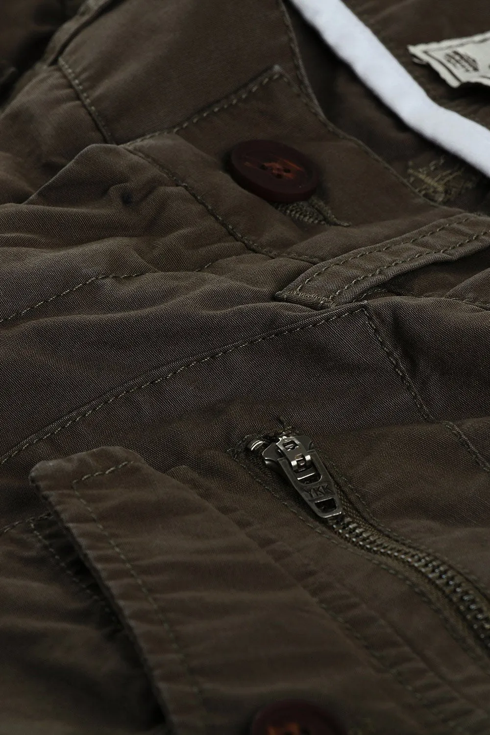 Mens Wood Brown Cuff Jogger Cargo Pants