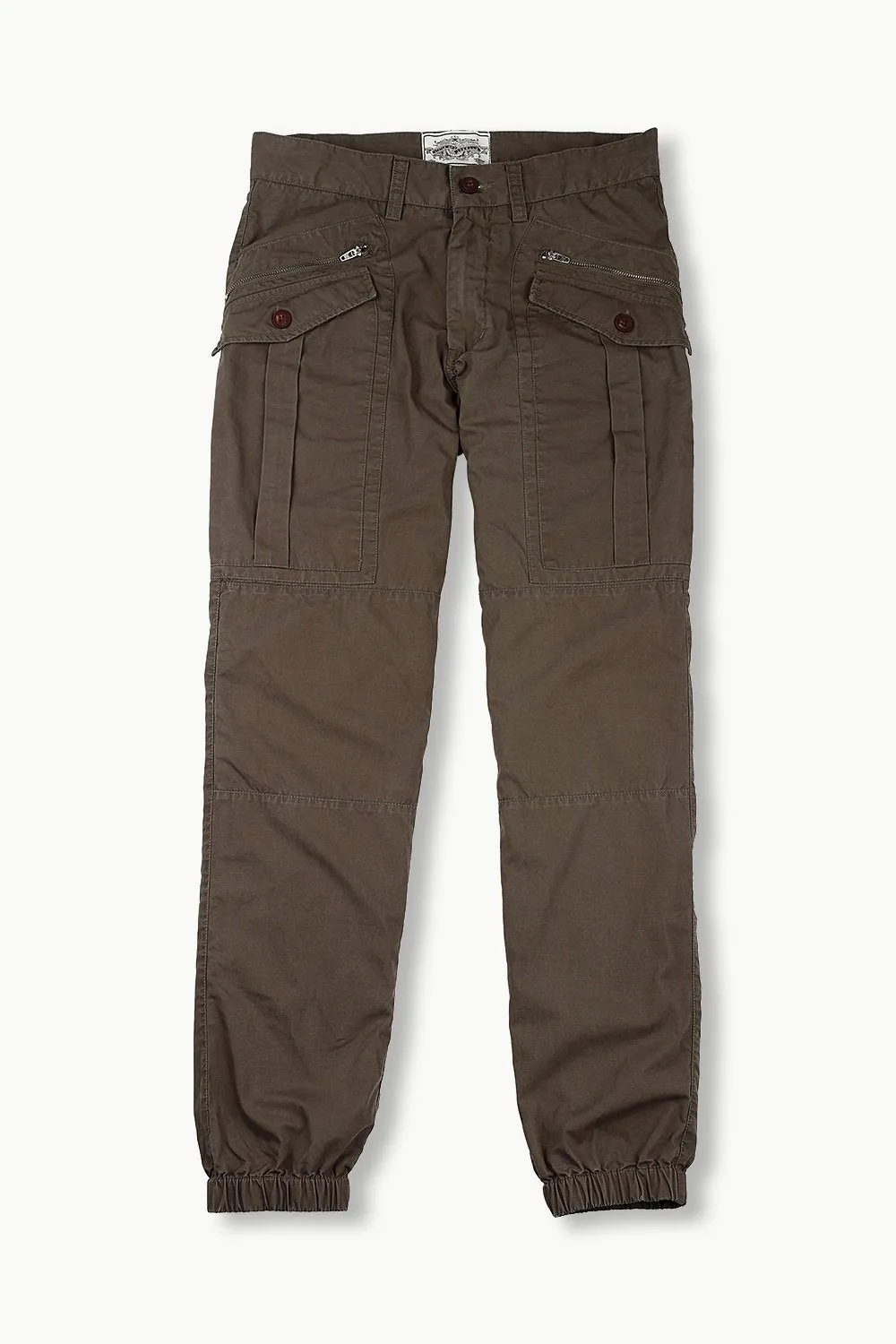 Mens Wood Brown Cuff Jogger Cargo Pants