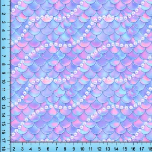 Mermaid Scales Pink Pearls Fabric By the Yard, Printed fabric pattern on quality polyester fabrics