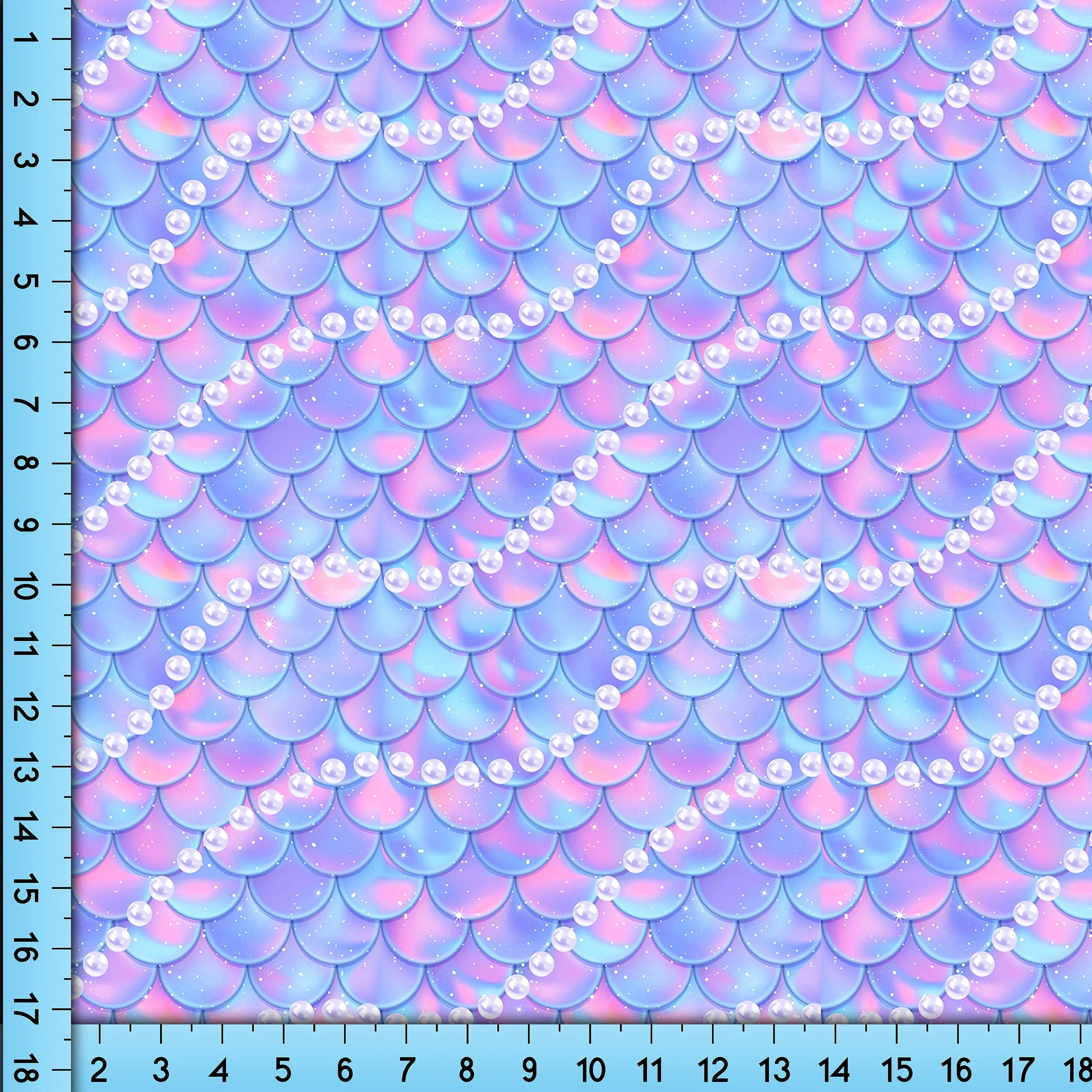 Mermaid Scales Pink Pearls Fabric By the Yard, Printed fabric pattern on quality polyester fabrics
