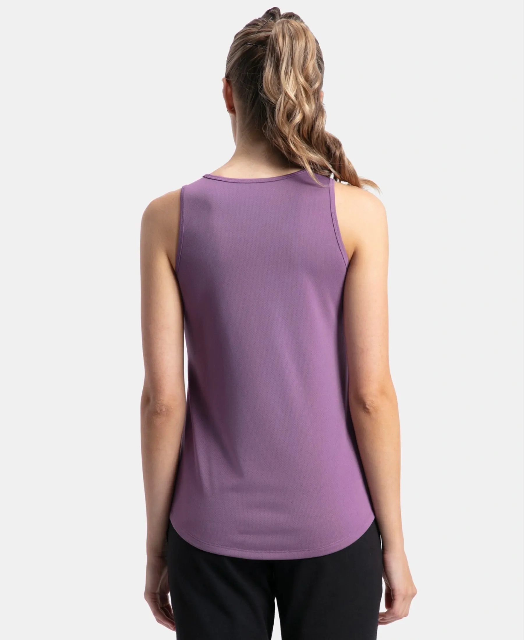 Microfiber Fabric Graphic Printed Tank Top With Breathable Mesh - Chinese Violet