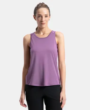 Microfiber Fabric Graphic Printed Tank Top With Breathable Mesh - Chinese Violet