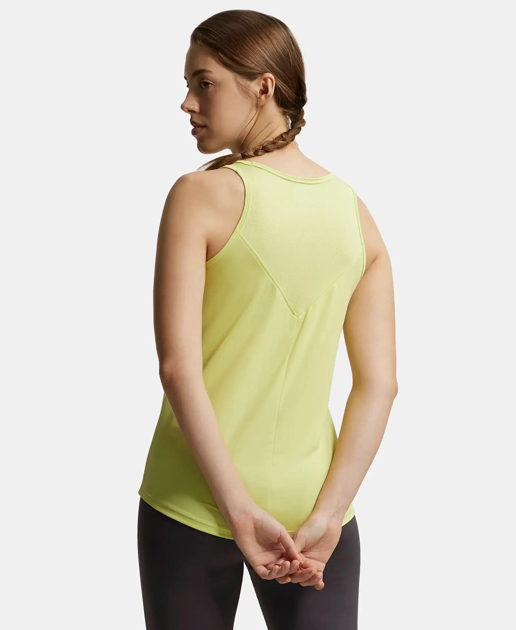 Microfiber Fabric Graphic Printed Tank Top With Breathable Mesh - Daiquiri Green