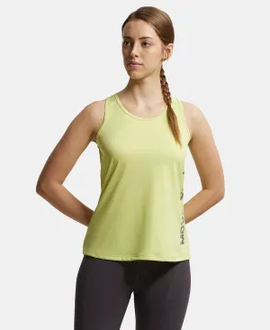Microfiber Fabric Graphic Printed Tank Top With Breathable Mesh - Daiquiri Green