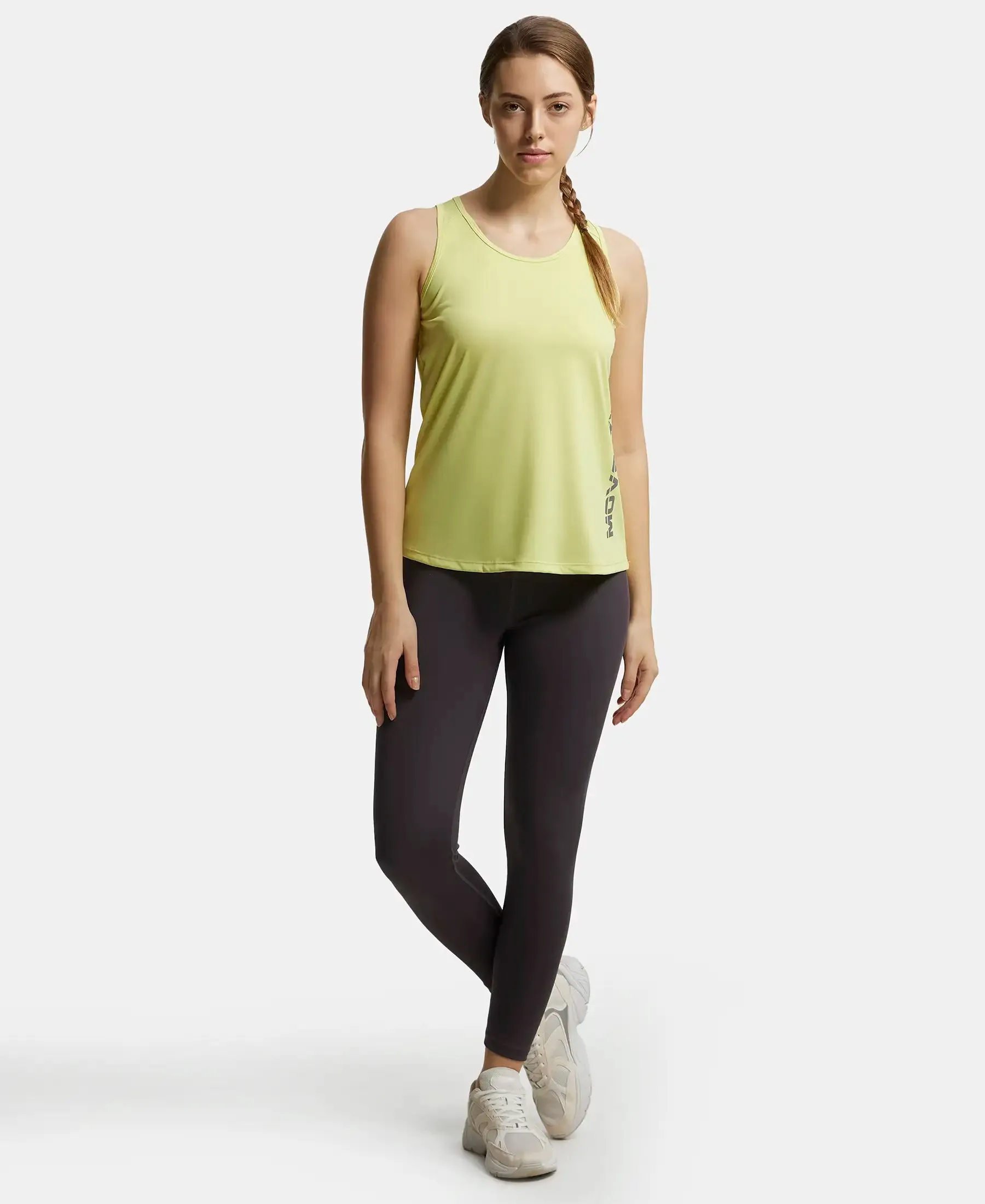 Microfiber Fabric Graphic Printed Tank Top With Breathable Mesh - Daiquiri Green