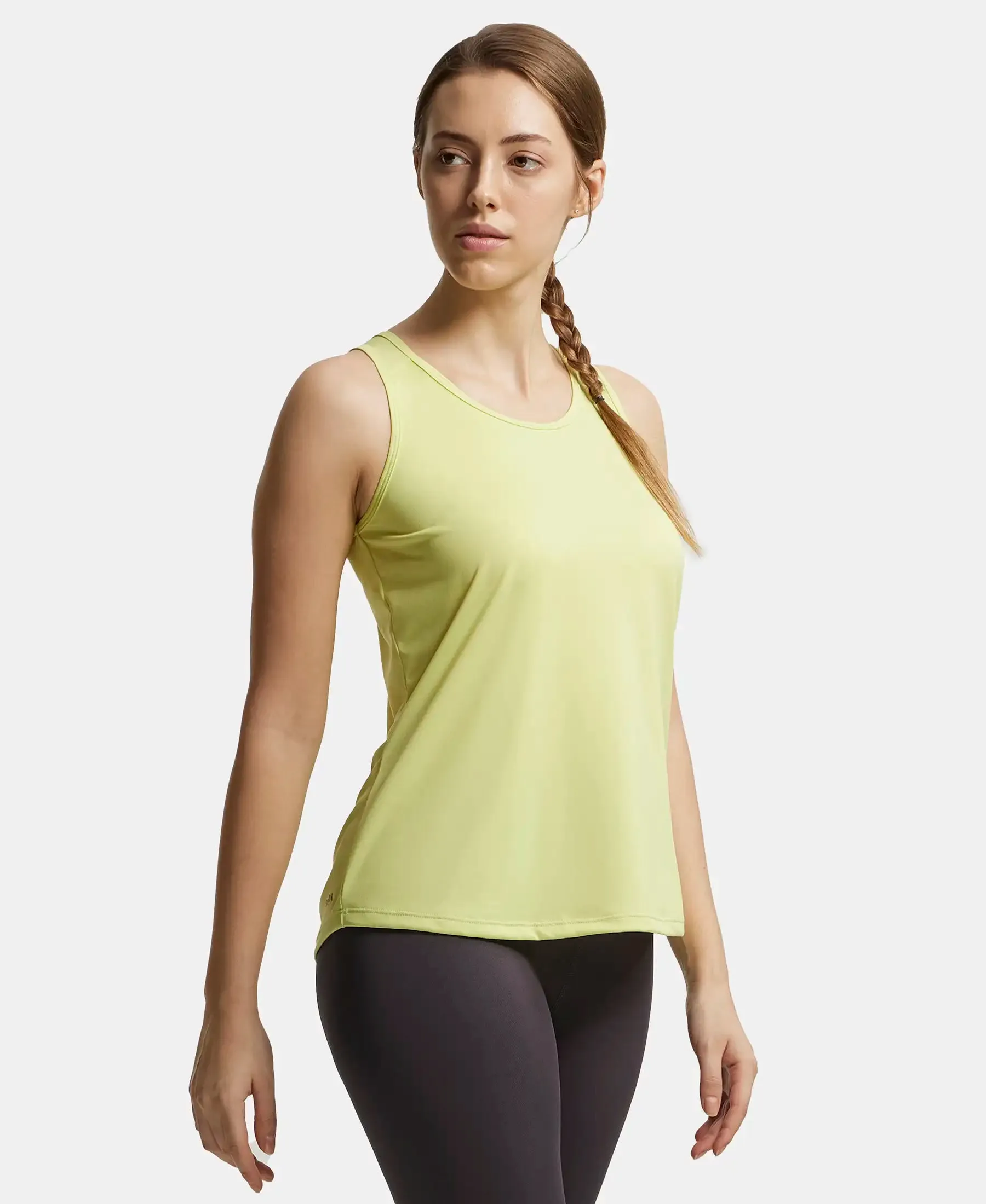 Microfiber Fabric Graphic Printed Tank Top With Breathable Mesh - Daiquiri Green
