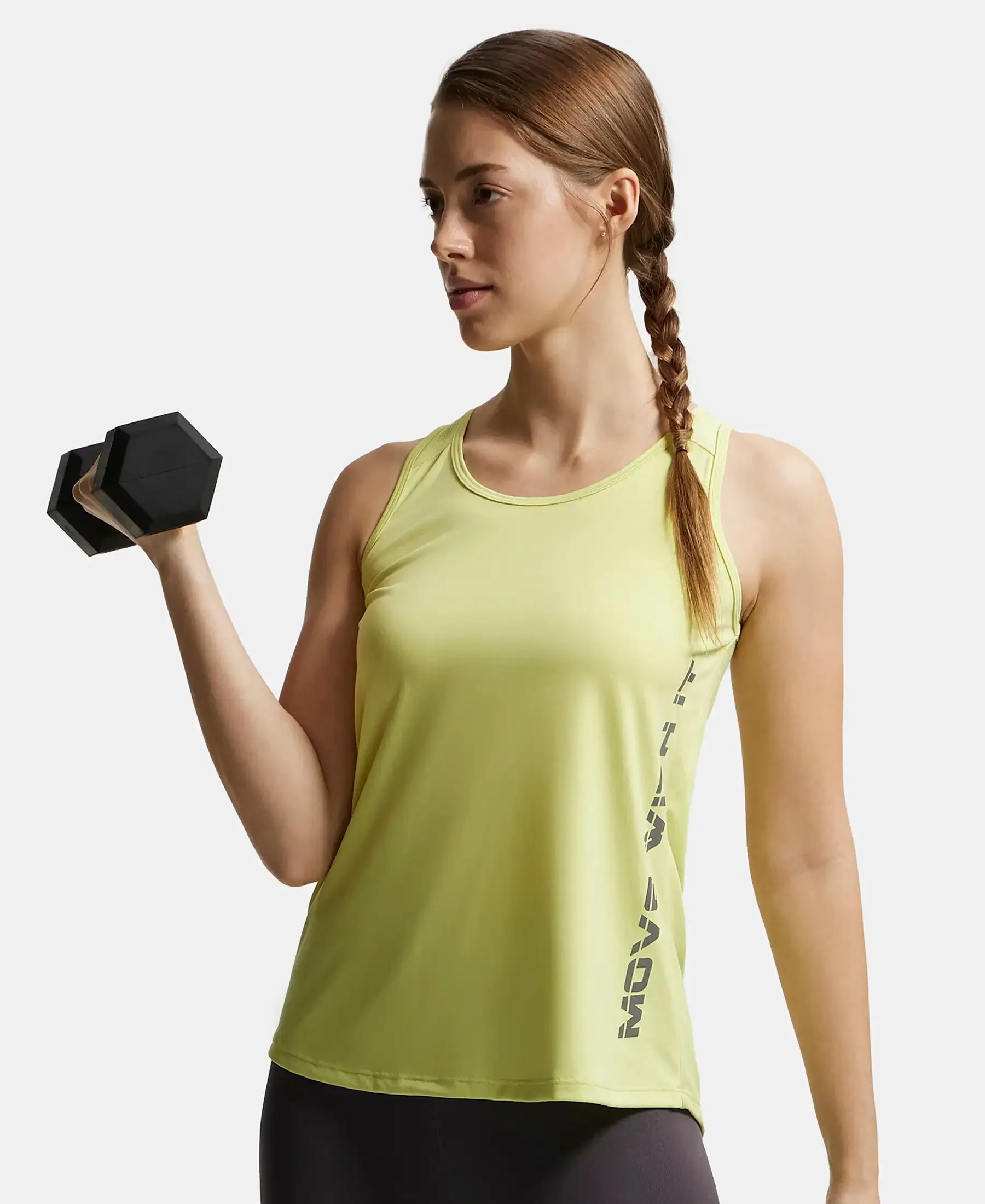 Microfiber Fabric Graphic Printed Tank Top With Breathable Mesh - Daiquiri Green