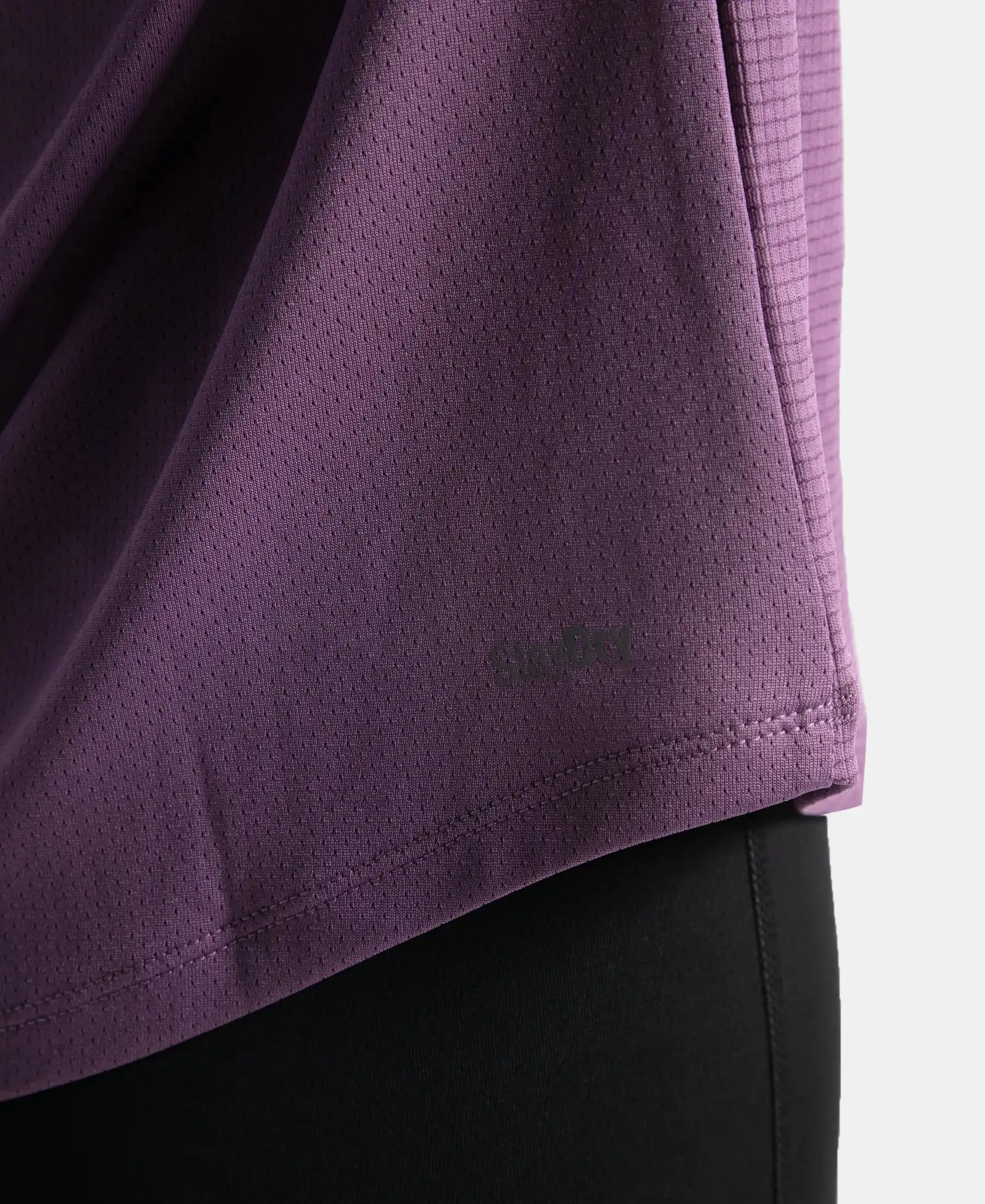 Microfiber Fabric Relaxed Fit Half Sleeve Breathable Mesh T-Shirt - Chinese Violet