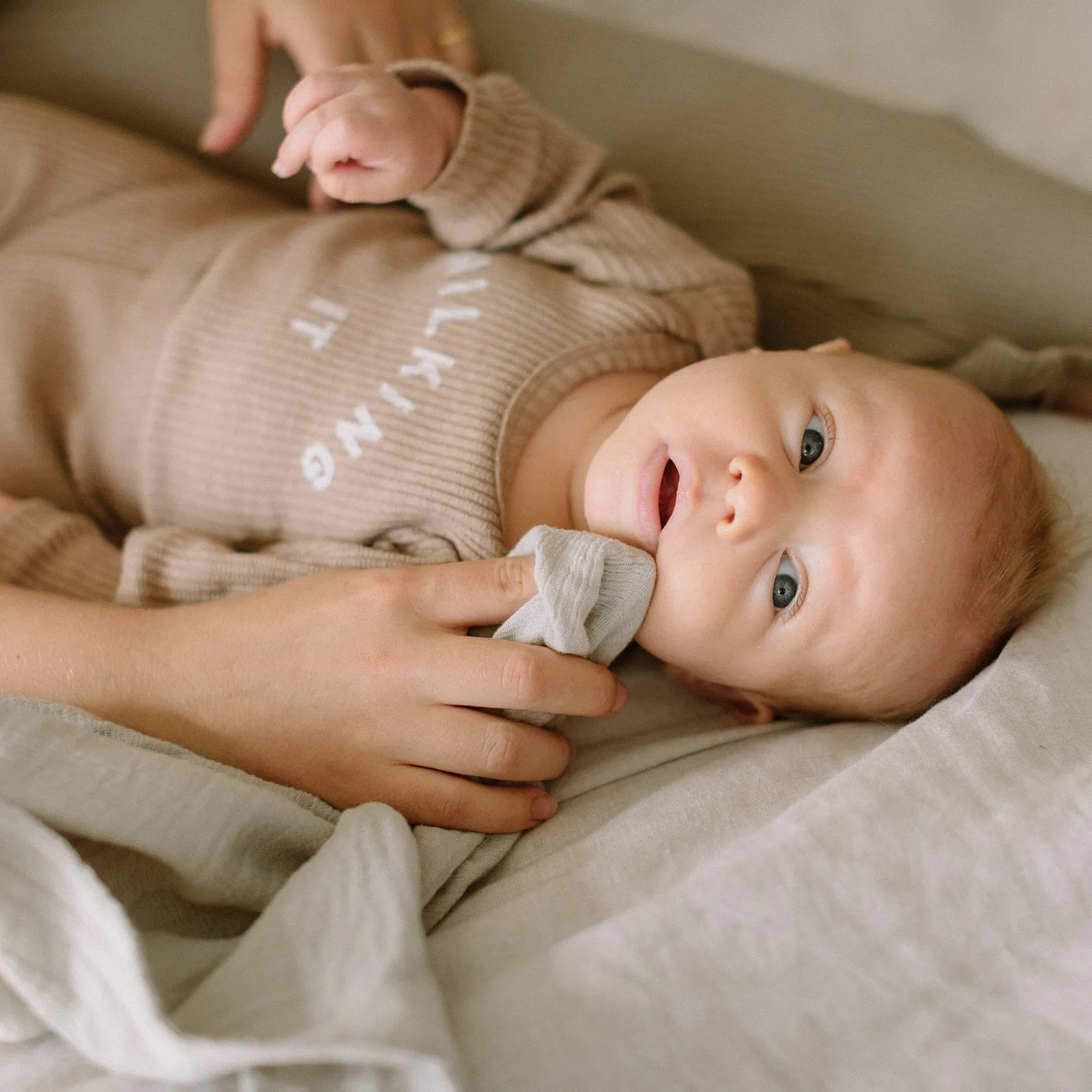 Milking It Cotton Rib Baby Bodysuit (Chocolate)