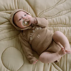 Milking It Cotton Rib Baby Bodysuit (Chocolate)