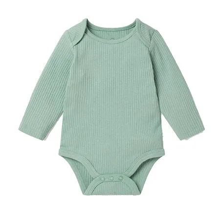 Mint Ribbed Long Sleeve Bodysuit