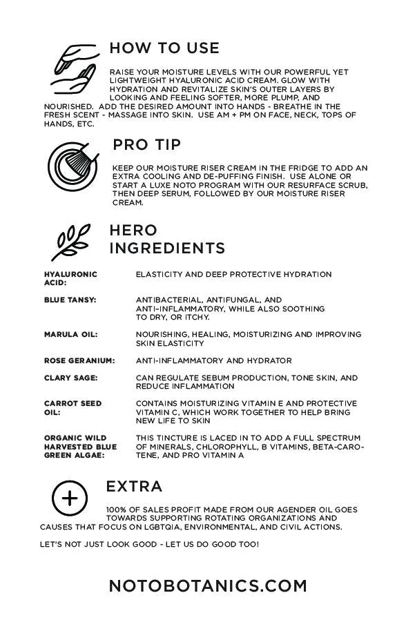 Moisture Riser Cream | NOTO Botanics