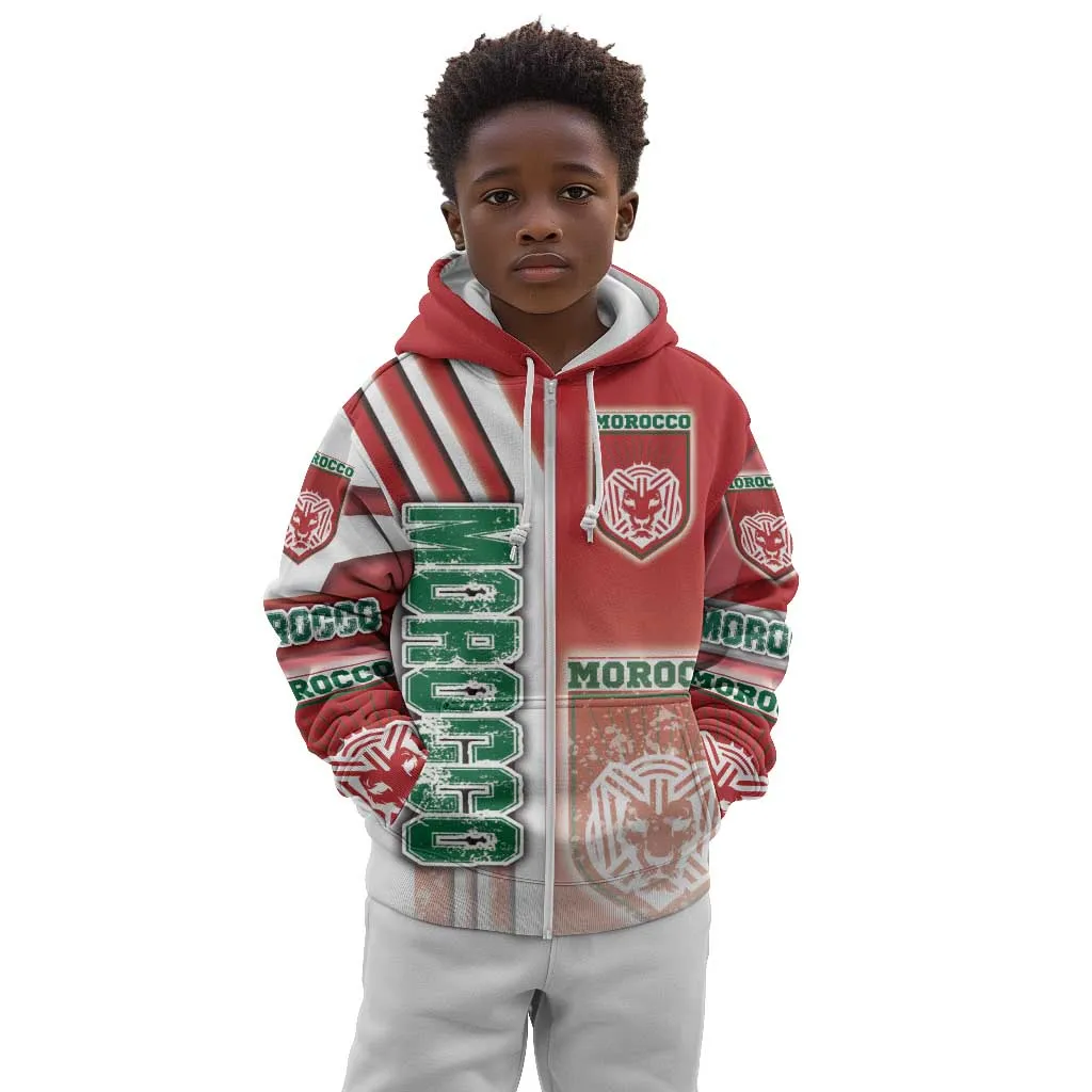 Morocco Soccer Kid Hoodie Atlas Lions Football - Road To Champion DT03