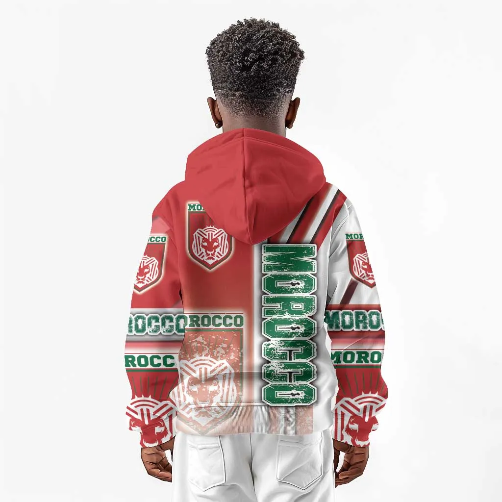 Morocco Soccer Kid Hoodie Atlas Lions Football - Road To Champion DT03