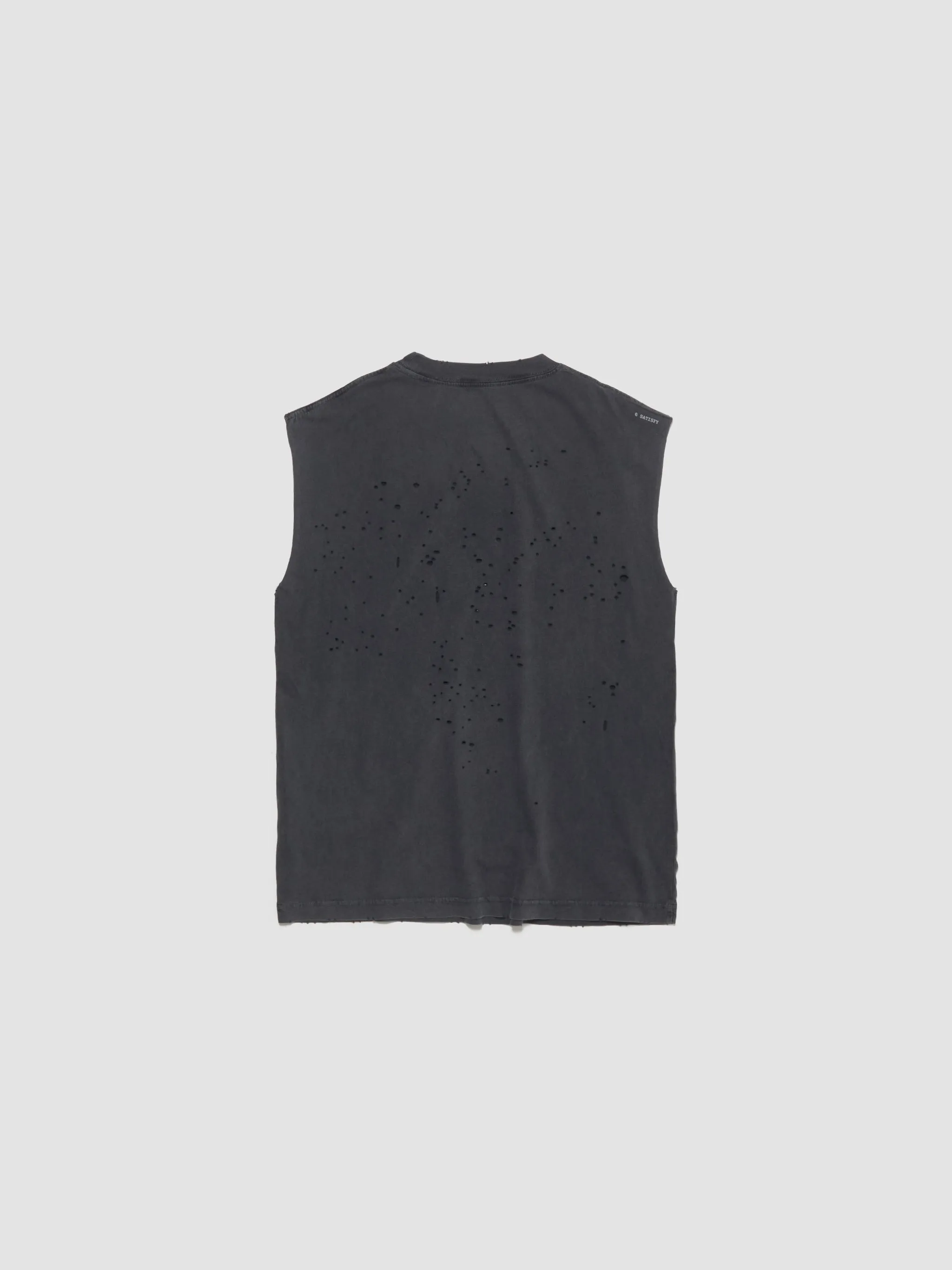 MothTech Graphic Muscle Tee in Aged Black