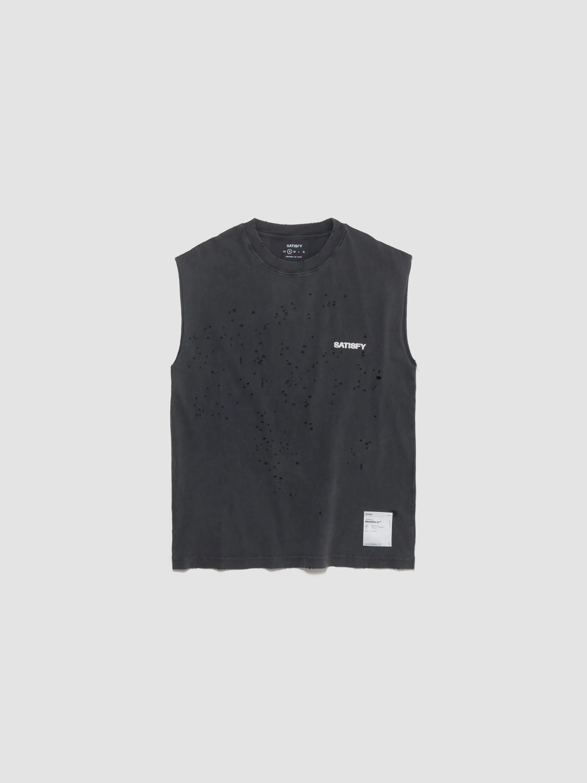 MothTech Graphic Muscle Tee in Aged Black