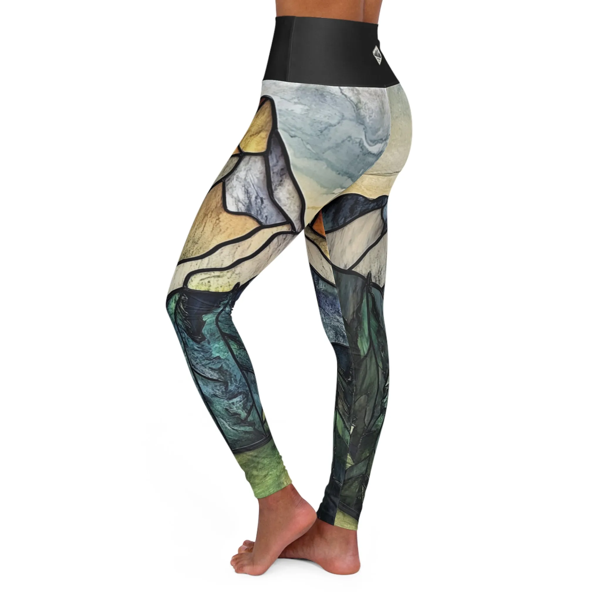 Mountain Landscape High Waisted Yoga Leggings by Craggy Crew