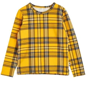Mustard Check Long Sleeve Top