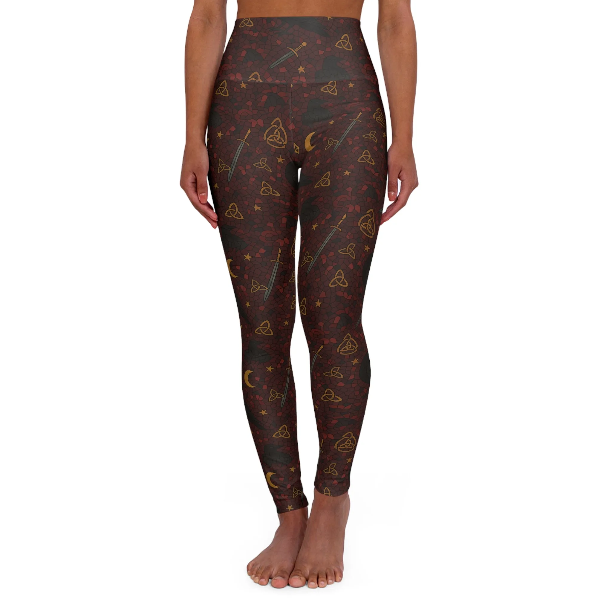 Mystic High Waisted Yoga Leggings - Boho Style for Meditation & Fitness