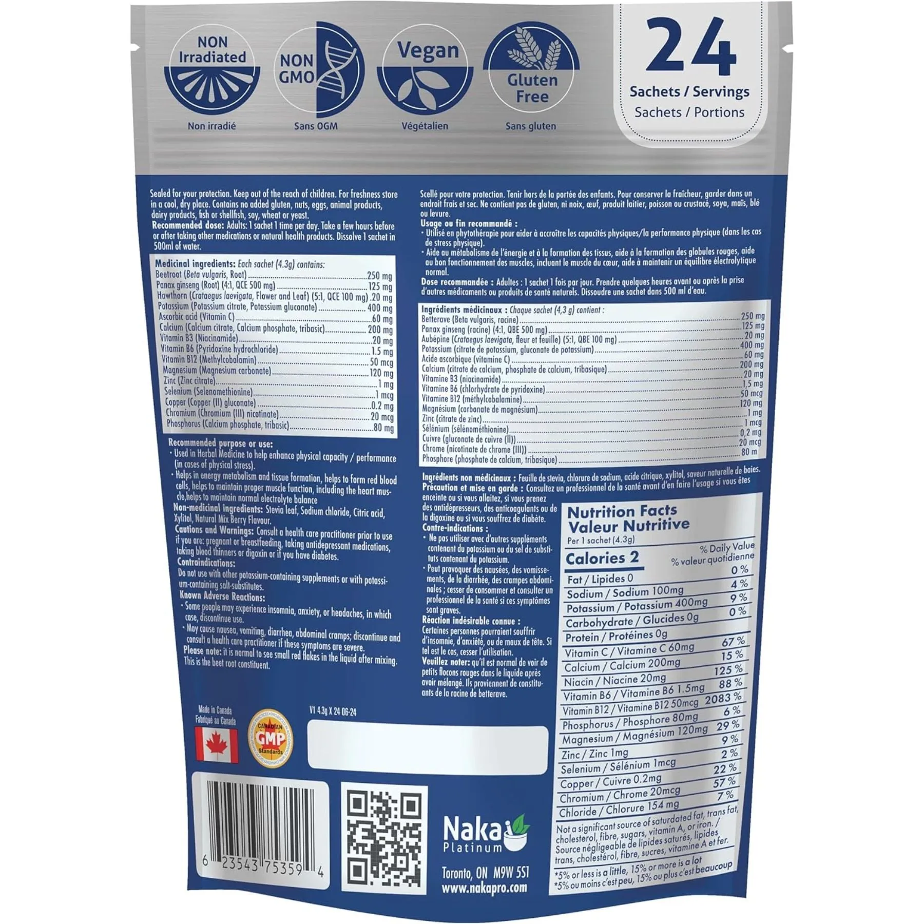 Naka Electrolytes   Energy Natural Sport Drink Mix - 24 sachets