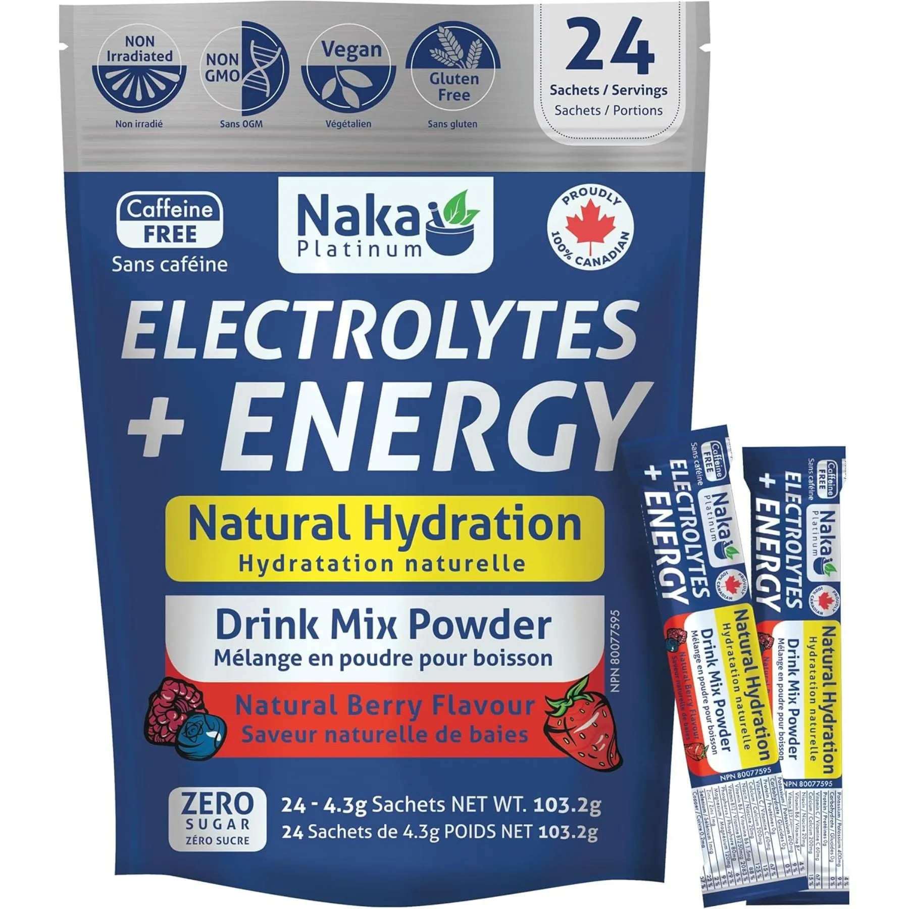 Naka Electrolytes   Energy Natural Sport Drink Mix - 24 sachets
