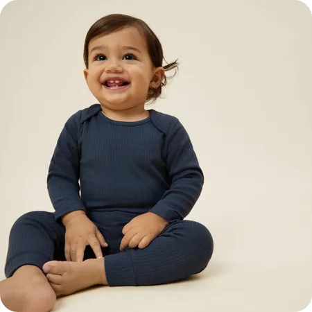 Navy Ribbed Leggings