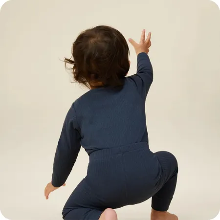 Navy Ribbed Leggings