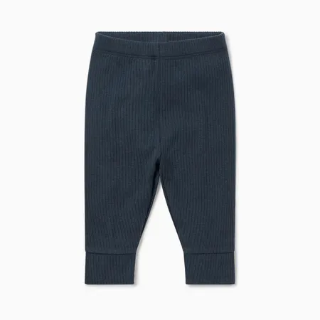 Navy Ribbed Leggings